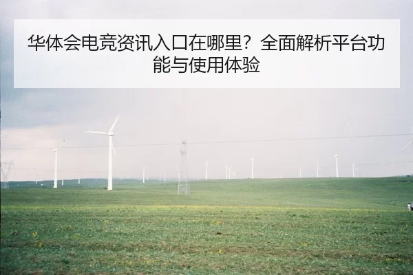 华体会电竞资讯入口在哪里？全面解析平台功能与使用体验